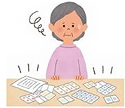 お薬に迷う患者様のイラスト